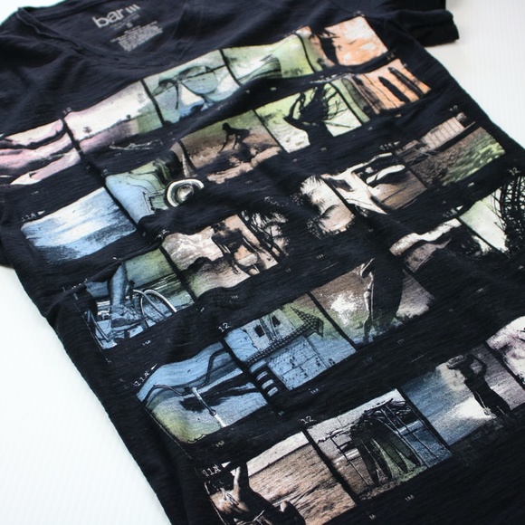 BAR III GRAPHIC V-NECK T-SHIRT - Picture 2 of 5